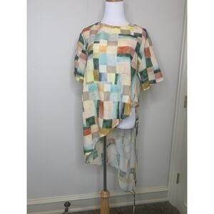 GiGio Geometric Art to Wear Overshirt Asymmetric  Sz Medium